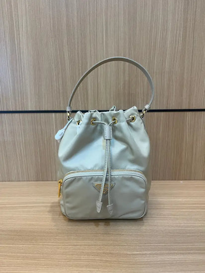 Prada Bucket Nylon Beige Mini Ghw 2024 Bag