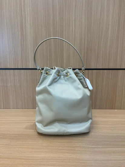 Prada Bucket Nylon Beige Mini Ghw 2024 Bag