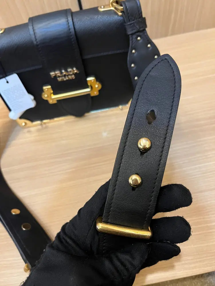 Prada Cahier Leather Bag Black 2020 Crossbody