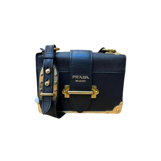 Prada Cahier Leather Bag Black 2020 Crossbody