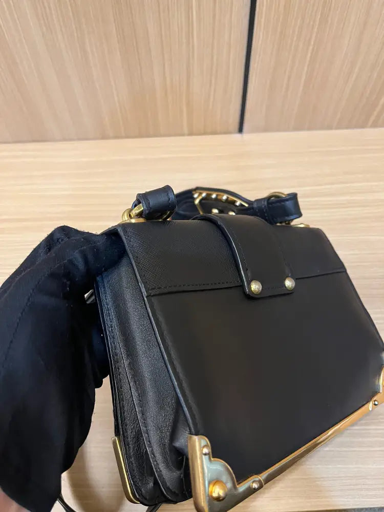 Prada Cahier Leather Bag Black 2020 Crossbody