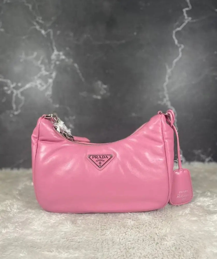 Prada Multipochette Puffer Pink Crossbody Bag