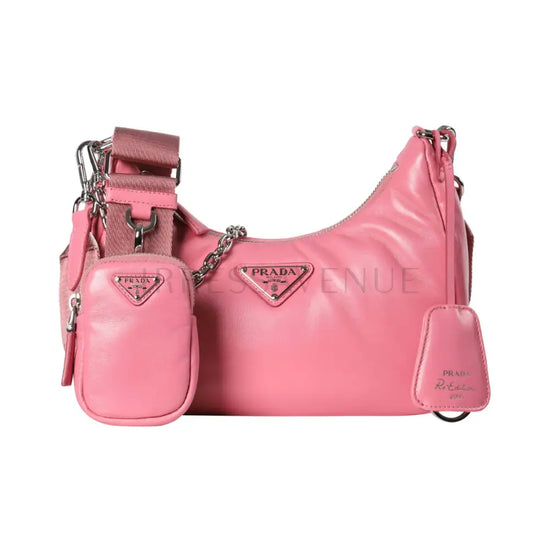 Prada Multipochette Puffer Pink Crossbody Bag