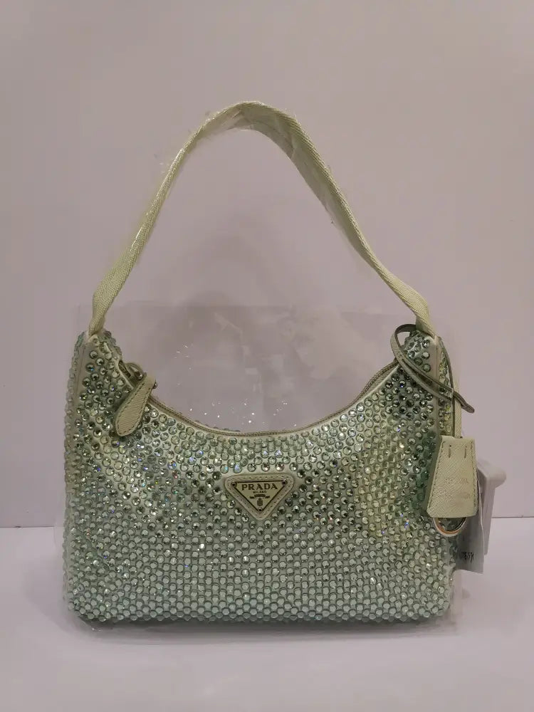 Prada Re - Edition Aqua Crystal Shoulder Bag