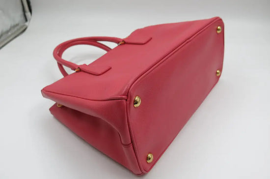 Prada Saffiano 30Cm 2 Zip Fragola Shoulder Bag