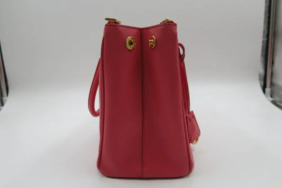 Prada Saffiano 30Cm 2 Zip Fragola Shoulder Bag