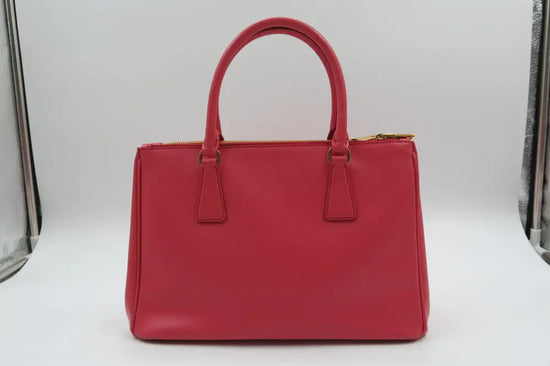 Prada Saffiano 30Cm 2 Zip Fragola Shoulder Bag