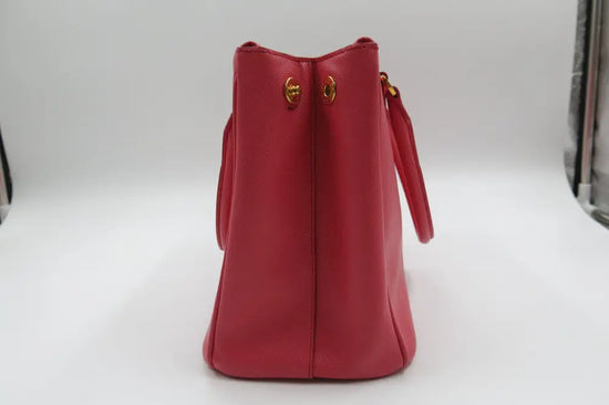 Prada Saffiano 30Cm 2 Zip Fragola Shoulder Bag