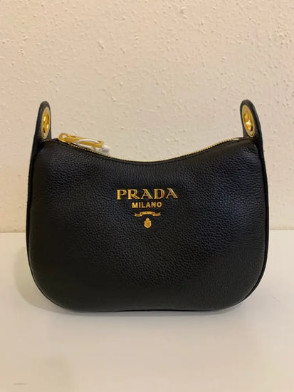 Prada Small Hobo Sacca Sling Bag Black Crossbody