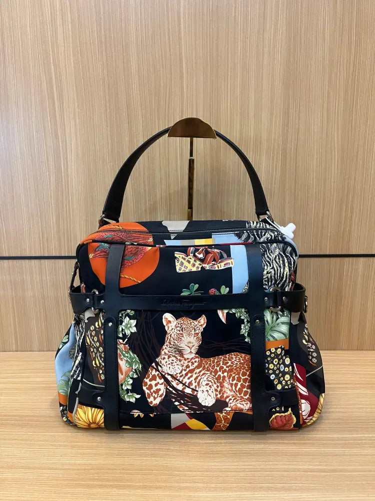 Salvatore Ferragamo Animals Tote Multicolor Handbag