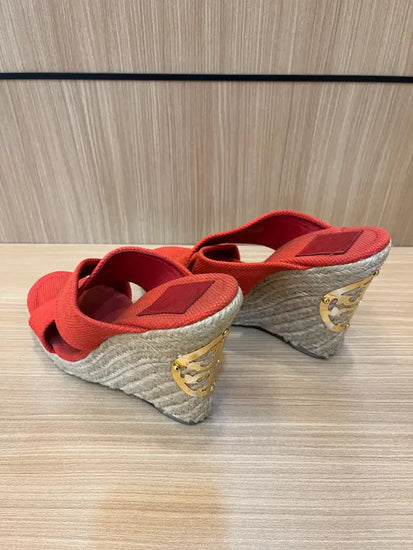 Torry Burch Kristen Wedges Espadrilles Coral Size 9M Insole 26Cm Shoes