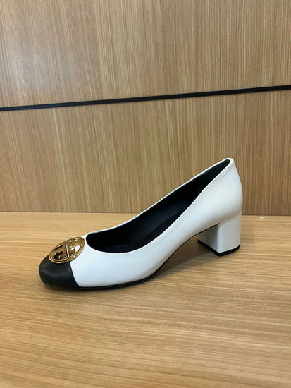 Tory Burch Chelsea Pumps Black & White Ghw Size 8.5 Shoes