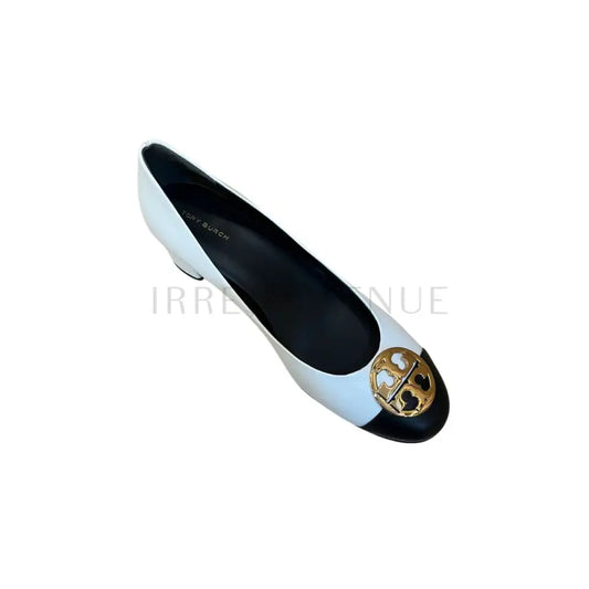 Tory Burch Chelsea Pumps Black & White Ghw Size 8.5 Shoes