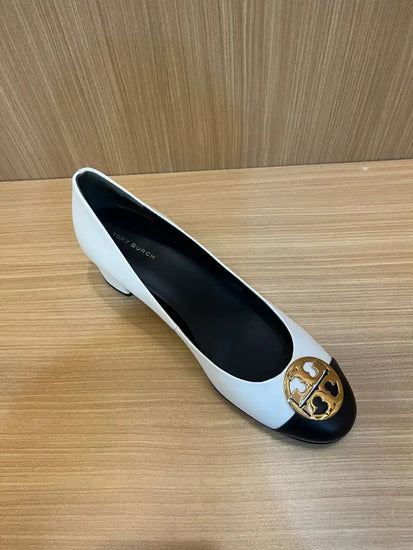 Tory Burch Chelsea Pumps Black & White Ghw Size 8.5 Shoes