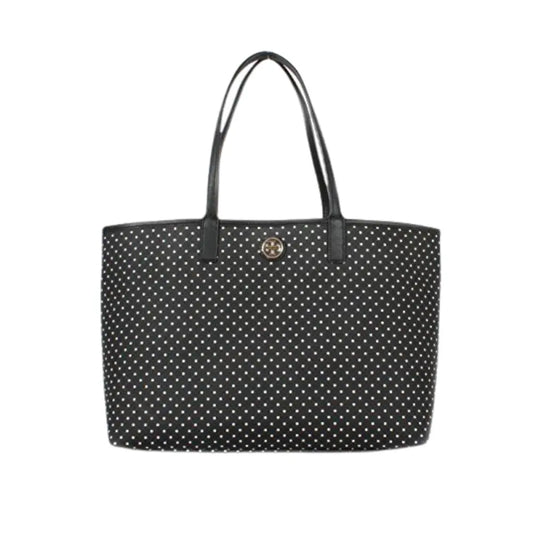 Tory Burch Kerrington Shopper Tote In Viva Mini Dot Black & White Bag