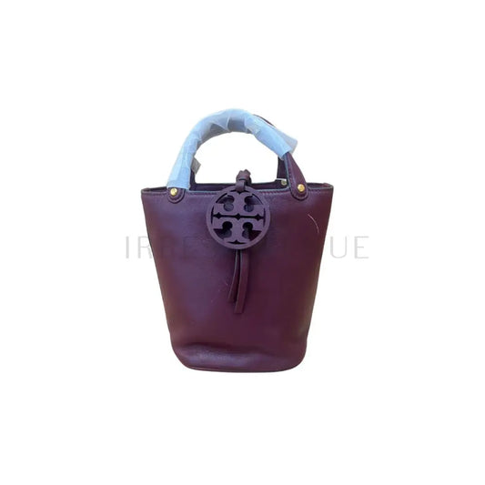 Tory Burch Miller Bucket Bag Maroon Mini 2024 Shoulder Handbags