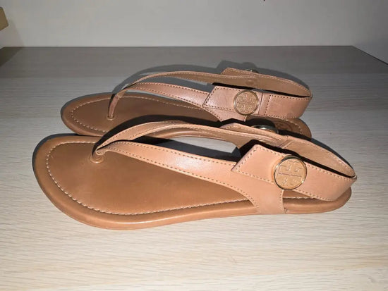 Tory Burch Minnie Travel Sandal Royal Tan Size 7 Shoes