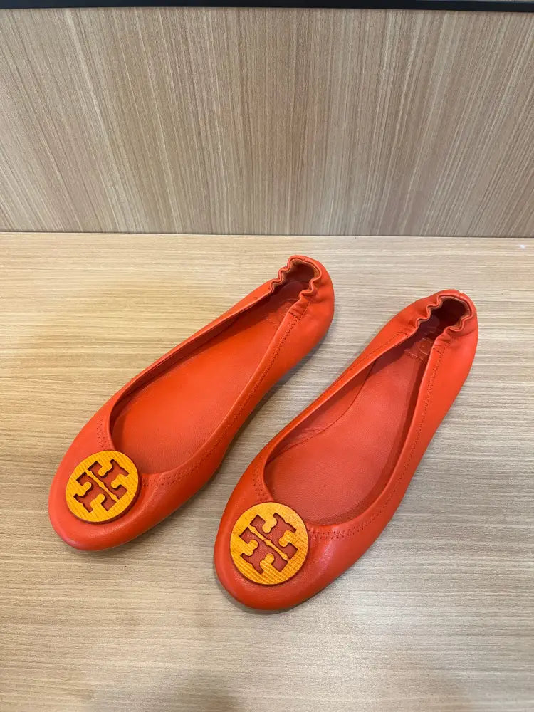 Tory Burch Quilted Orange Flat Mini Sz 8M 2024 Flatshoes