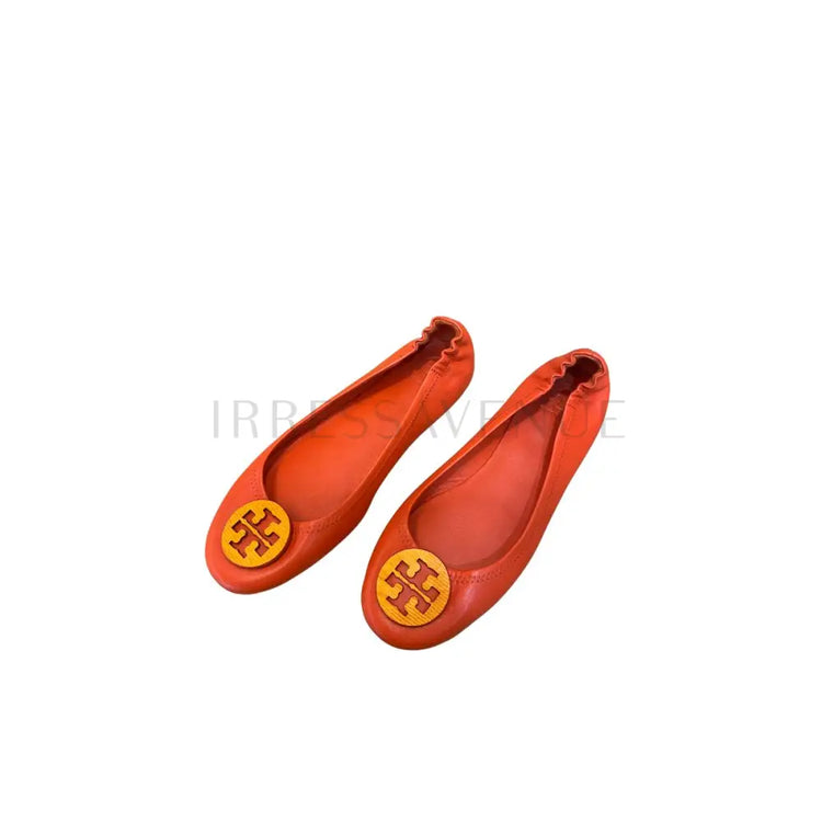 Tory Burch Quilted Orange Flat Mini Sz 8M 2024 Flatshoes