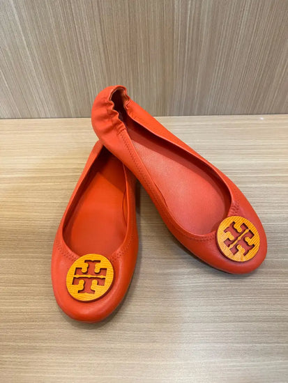 Tory Burch Quilted Orange Flat Mini Sz 8M 2024 Flatshoes