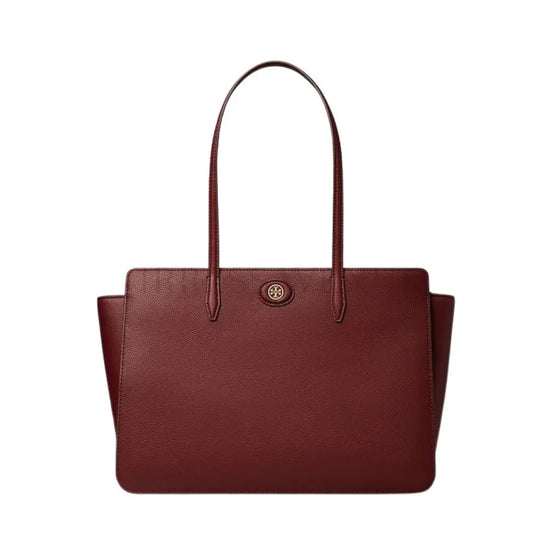 Tory Burch Robinson Pebbled Small Tote Claret