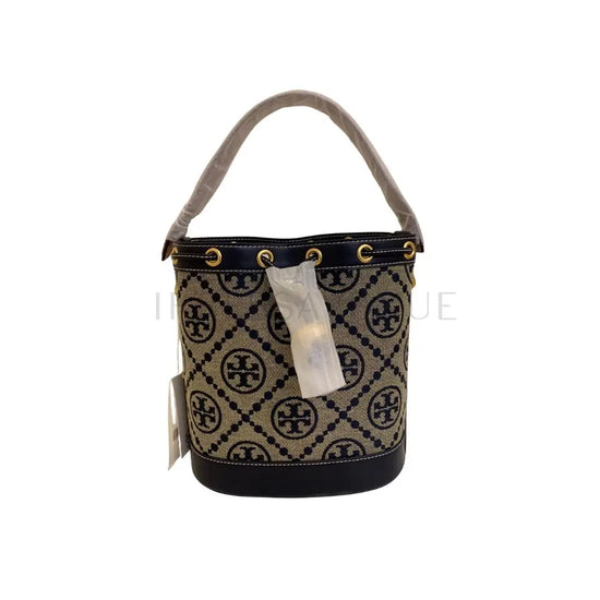 Tory Burch T Monogram Jacquard Bucket Bag 79487 Handbag