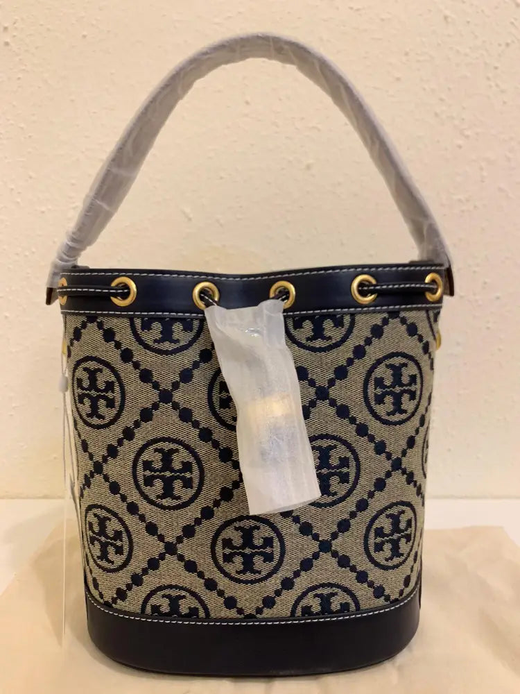 Tory Burch T Monogram Jacquard Bucket Bag 79487 Handbag