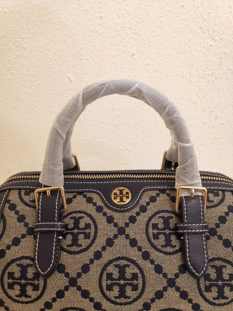 Tory Burch T Monogram Jacquard Duffle 83970 Shoulder Bag