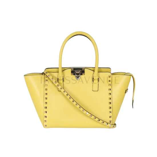 Valentino Garavani Rockstud Yellow Tote Handbag