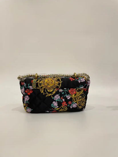 New Versace Range X Printed Crunchy Nylon Floral Crossbody Bag