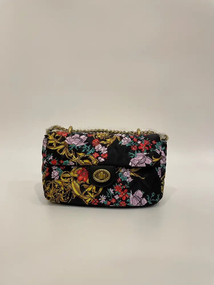 New Versace Range X Printed Crunchy Nylon Floral Crossbody Bag