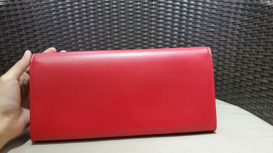 Ysl Saint Laurent Cassandre Clutch Red Ghw Pouch &