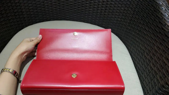 Ysl Saint Laurent Cassandre Clutch Red Ghw Pouch &