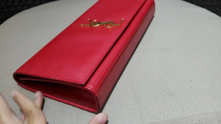 Ysl Saint Laurent Cassandre Clutch Red Ghw Pouch &