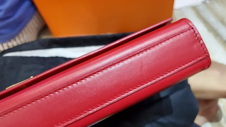 Ysl Saint Laurent Cassandre Clutch Red Ghw Pouch &