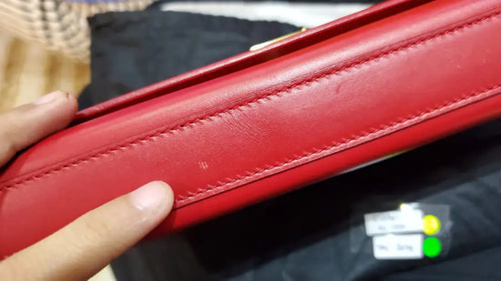 Ysl Saint Laurent Cassandre Clutch Red Ghw Pouch &