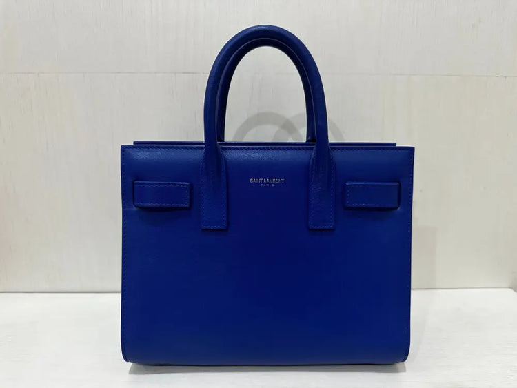 Yves Saint Laurent Blue Leather Classic Nano Sac De Jour Bag Hand