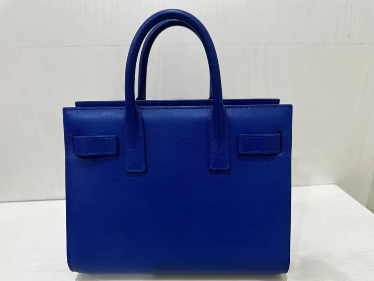 Yves Saint Laurent Blue Leather Classic Nano Sac De Jour Bag Hand