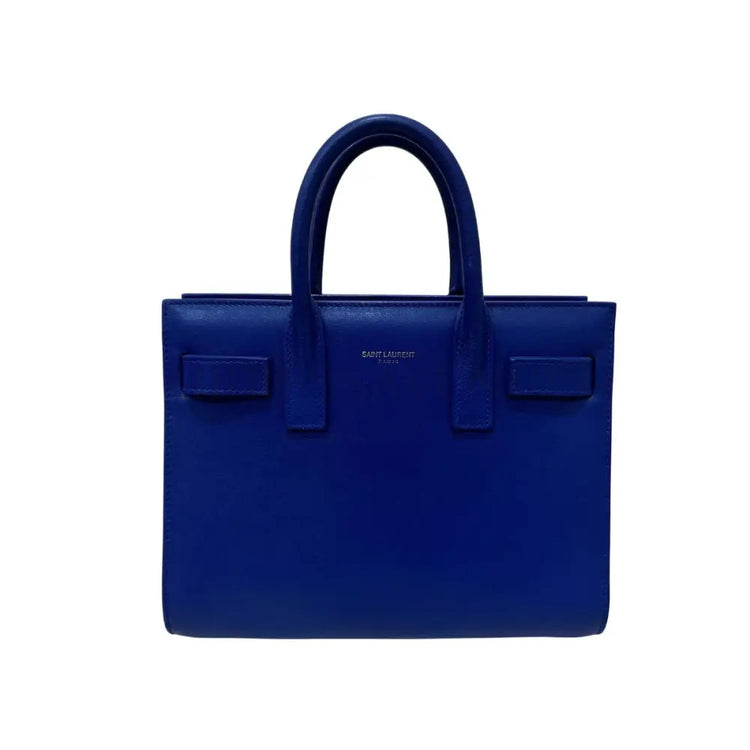 Yves Saint Laurent Blue Leather Classic Nano Sac De Jour Bag Hand