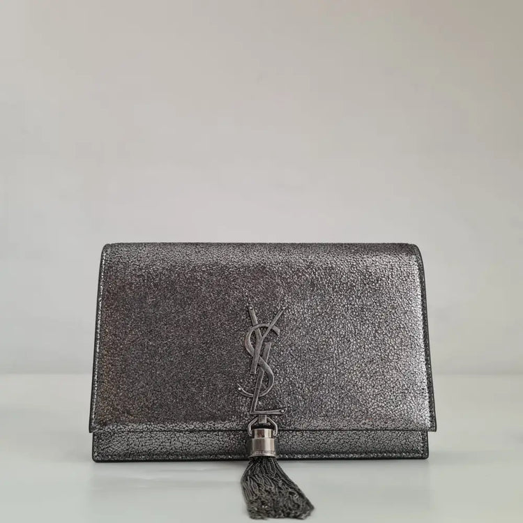 Yves Saint Laurent Calfskin Metallic Kate Woc Tasel Shoulder Bag