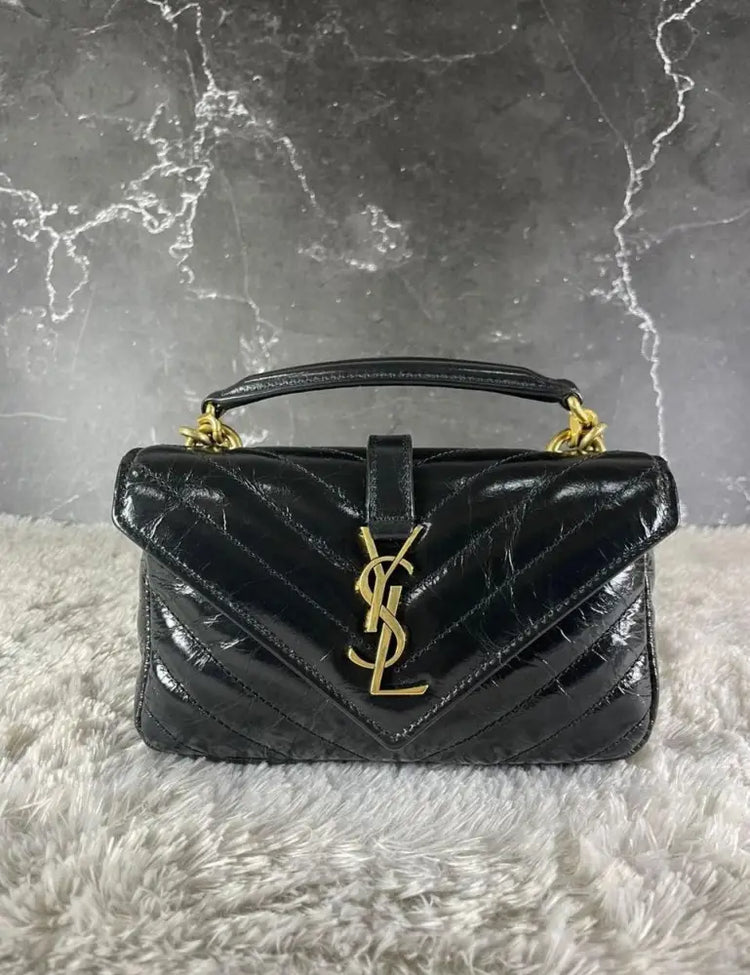 Yves Saint Laurent Mini College Chain Black Bag