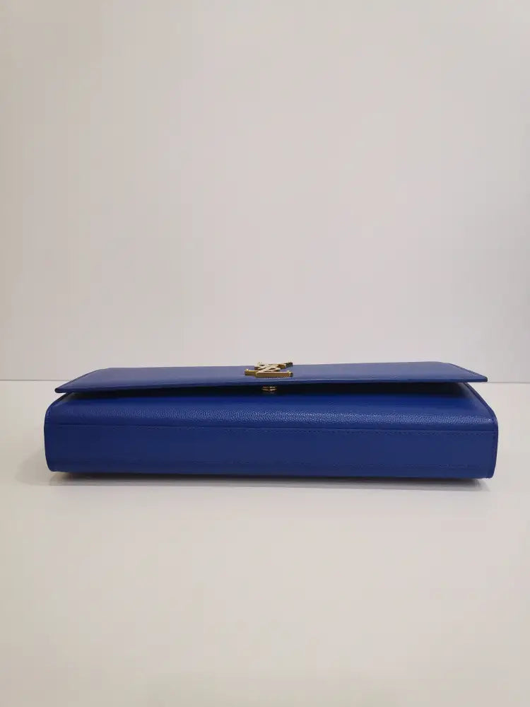 Yves Saint Laurent Monogram Clutch Blue Pouch &