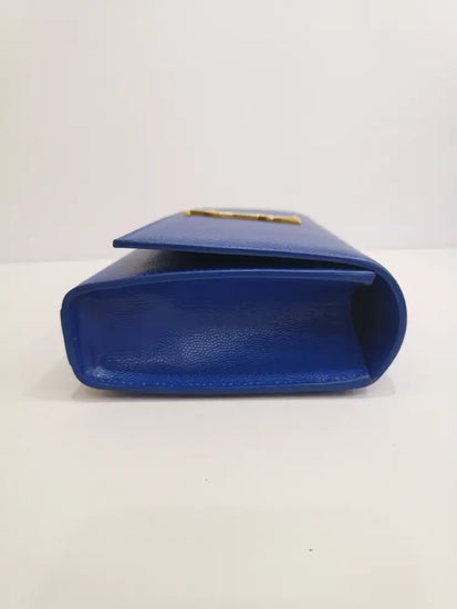 Yves Saint Laurent Monogram Clutch Blue Pouch &