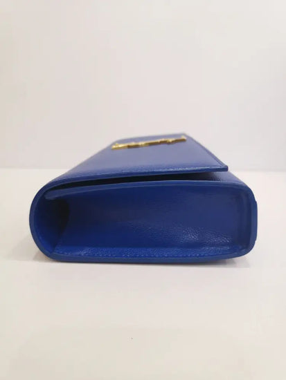 Yves Saint Laurent Monogram Clutch Blue Pouch &