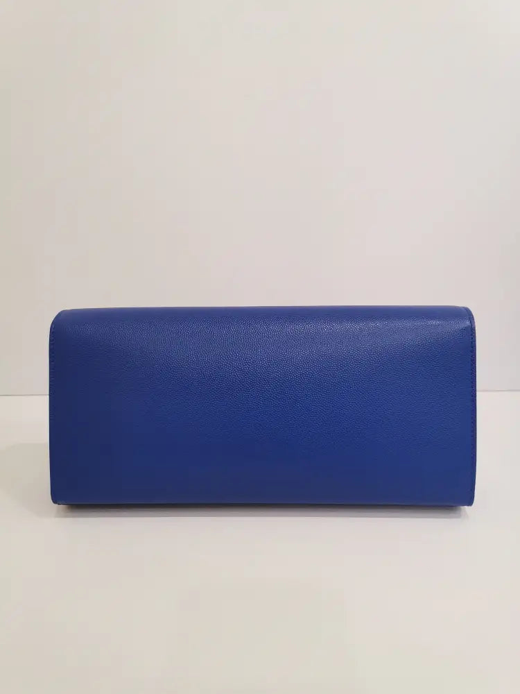 Yves Saint Laurent Monogram Clutch Blue Pouch &