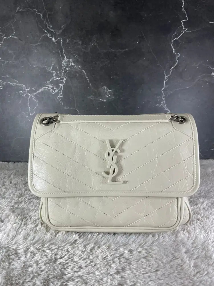 Yves Saint Laurent Niki Medium Ecru White Crossbody Bag