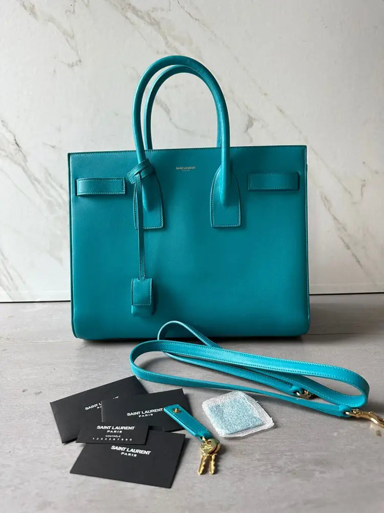 Yves Saint Laurent Sac De Jour Small Size In Blue Clair Crossbody Bag