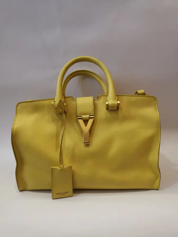 Yves Saint Laurent Small Cabas Yellow Ghw 2013 Crossbody Bag