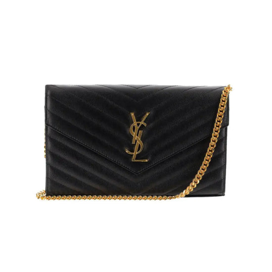 Yves Saint Laurent Ysl Wallet On Chain Woc 22Cm In Black Ghw