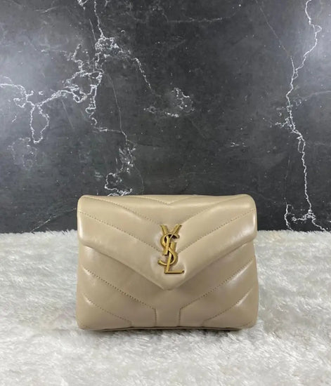 Yvest Saint Laurent Loulou Toy Dark Beige Ghw Crossbody Bag